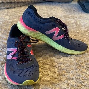 New Balance Women's Navy with Pink and Neon Gradient Running Shoes